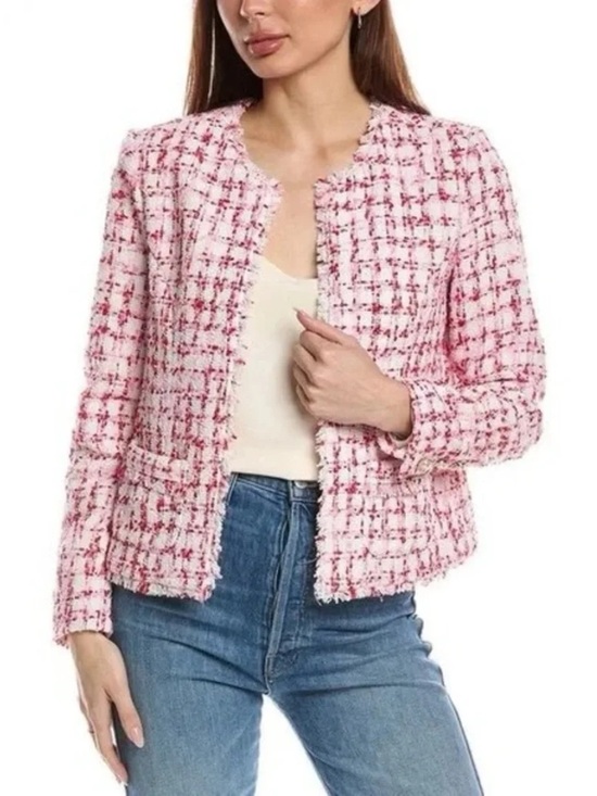 Nanette Lepore Jackets & Blazers - Nanette Lepore Size 12 Red White Pink Tweed Blazer